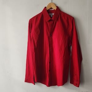 Express Men's Bold Red Dress Shirt